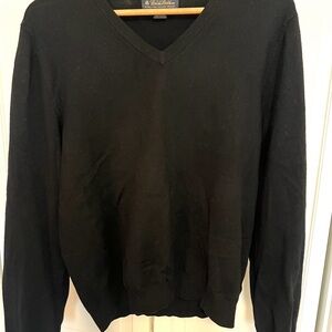 Vintage Brooks Brothers Black V-Neck Sweater